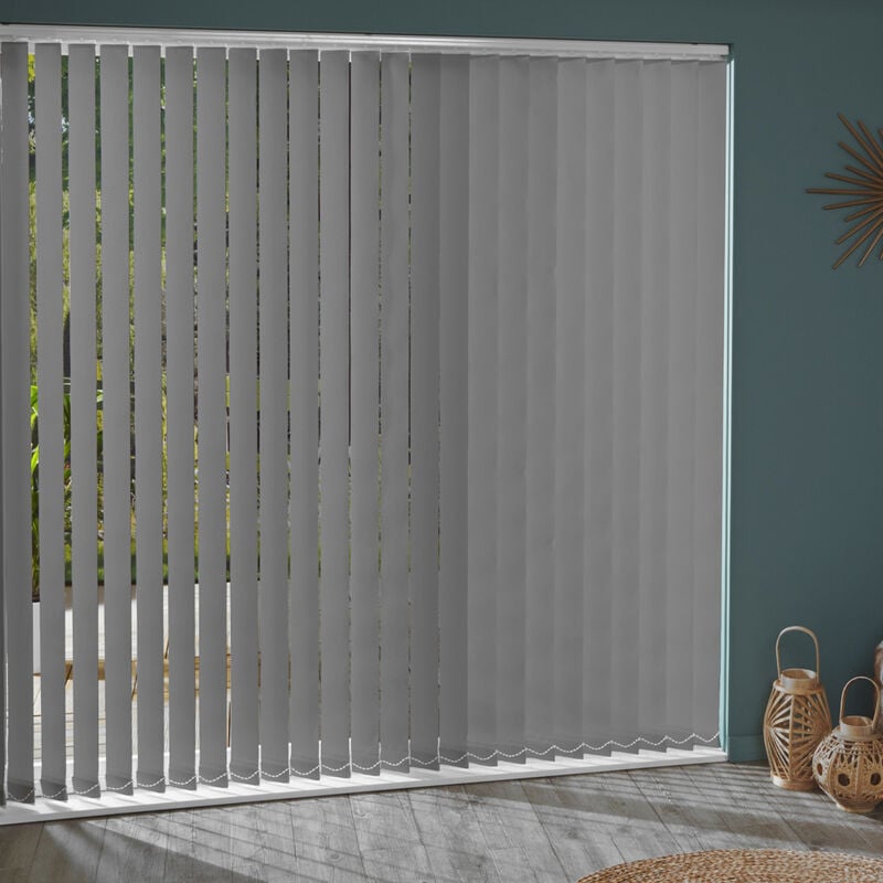 Madecostore - Lot de 5 lamelles verticales 89mm occultantes pour store californien - Beige - L8,9 x H280cm