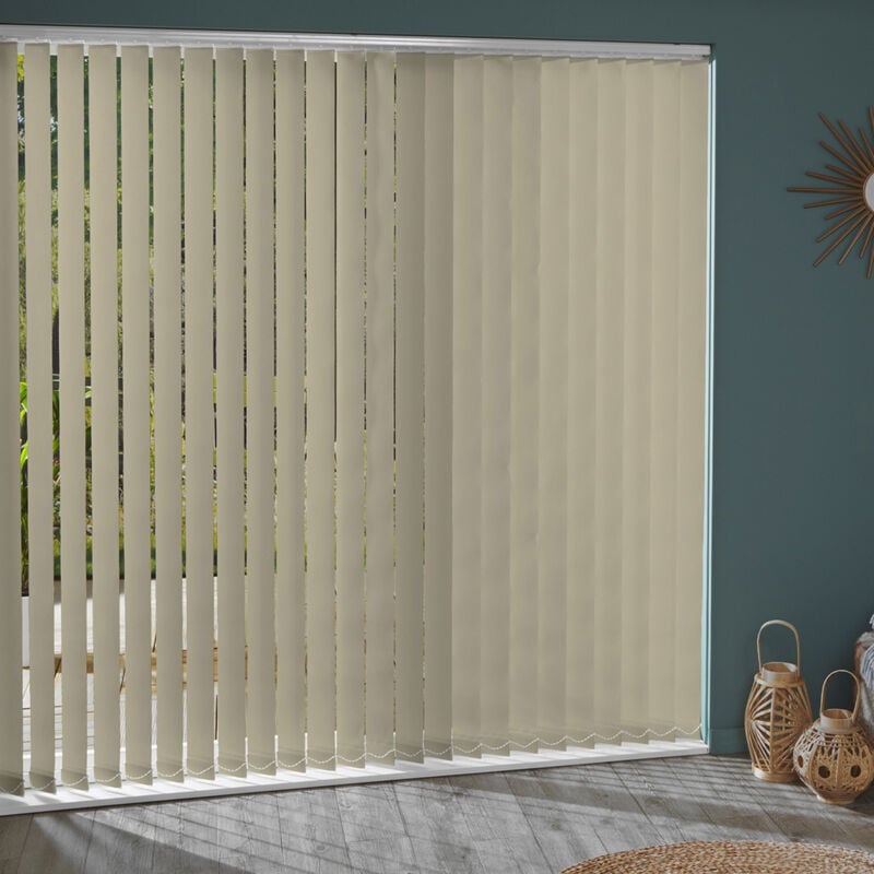 Madecostore - Lot de 5 lamelles verticales 89mm occultantes pour store californien - Beige - L8,9 x H280cm