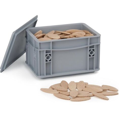 Lamello Type 20 Assembly Biscuits, Size 20, 250 Pieces, Flat Dowels in a Wooden Eurobox Storage Box, Ideal for Milling and DIY
