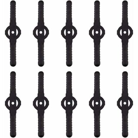 Lames de coupe-herbe en plastique, lot de 10, remplacement pour tondeuse à gazon sans fil (noir)