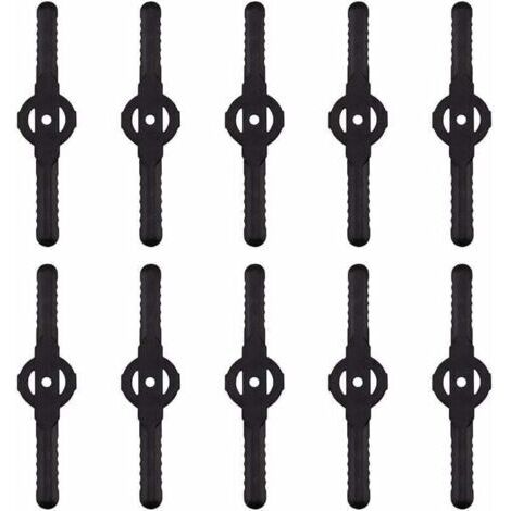 Lames de coupe-herbe en plastique, lot de 10, remplacement pour tondeuse à gazon sans fil (noir)