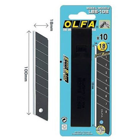 Lames De Cutter Olfa Noires Lbb 10b 18mm - Romus