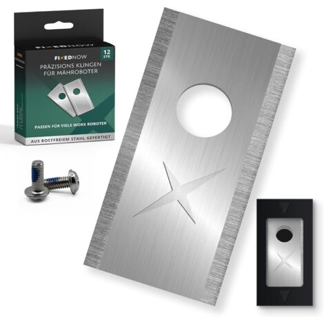 Lames de rechange - 12 pièces - Acier inoxydable - Coupe précise - Robot tondeuse Worx Einhell - 36,2 mm