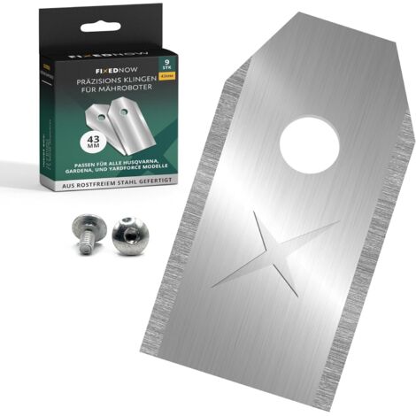 Lames de Rechange - 9 Pièces - Acier Inoxydable Titane - 43mm Longues - Robot Tondeuse Compatible Husqvarna Gardena