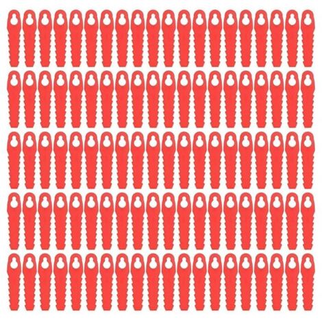 Lames De Rechange en Plastique, 100 Pièces pour Tondeuse à Gazon De Cour, Lames De Tête De Coupe De Rechange, 85Mm, Accessoires De Tondeuse à Gazon De Jardin (Rouge)