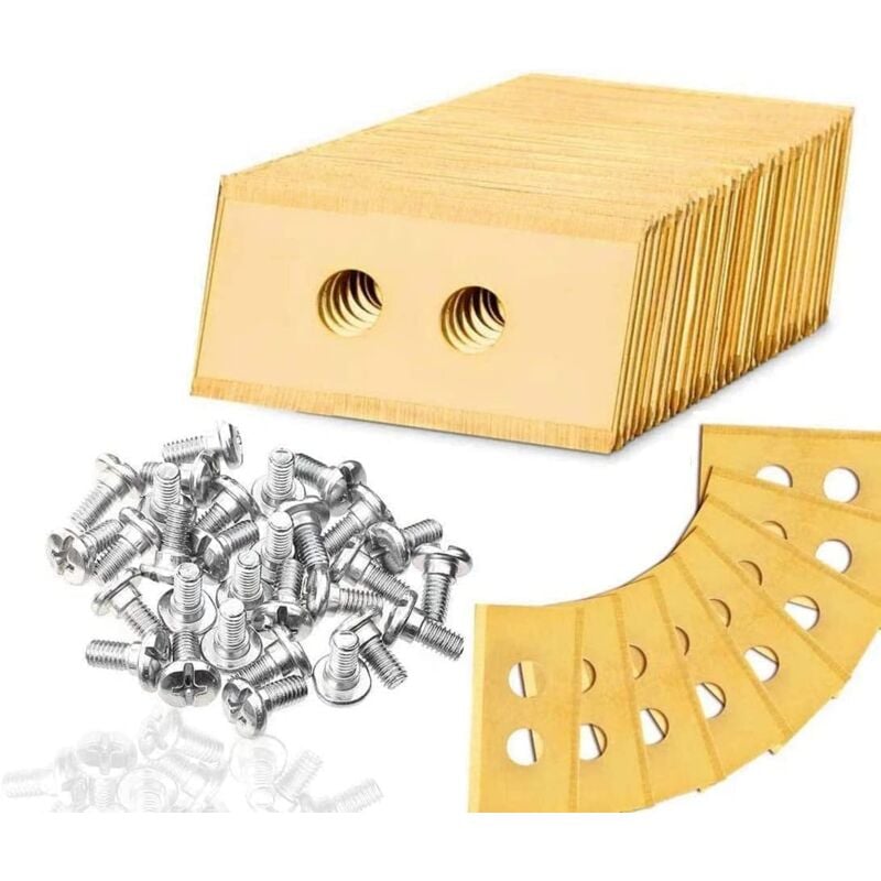 Lames de rechange en titane 45 pièces pour tondeuses à gazon Worx Landroid, avec 45 vis, longue durée de vie