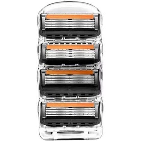 Lames de rechange manuelles, 4 lames, lames à 5 couches, boule élastique, tondeuse, compatibles avec les rasoirs Gillette