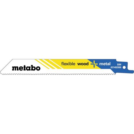 Lames de scie alternative flexibles L.150mm épaisseur 0,9mm pas de dent 1,8-2,6mm bimétallique 5pcs.