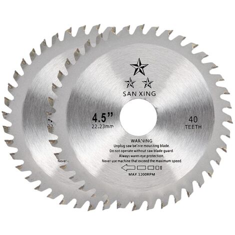 Lames de Scie Circulaire 115 x 22.2 mm 40 Dents Disque Tronçonnage Bois Carbure Finition Scies pour Métal Bois Pierre Verre Plastique Disque de Coupe Sans Fil Scie Dents de Disque (2 pcs)