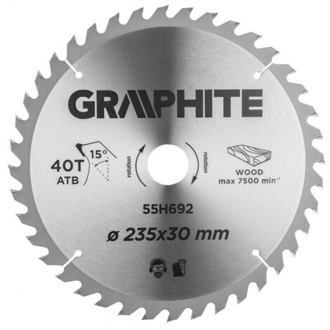 MOBILIBRICO Lames de scie circulaire avec pointes HM 235 x 30 mm, 40 dents