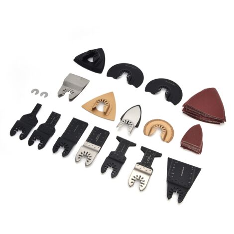 Lames de scie droites en acier haute teneur en carbone pour outil oscillant multifonction avec accessoires papier abrasif et joints
