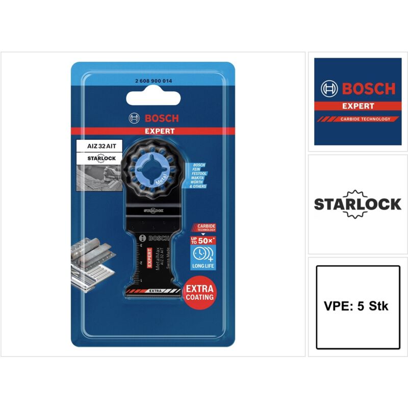 Bosch - expert aiz 32 ait Lames de scie plongeante en métal Starlock 32 x 40 mm - 5 pièces