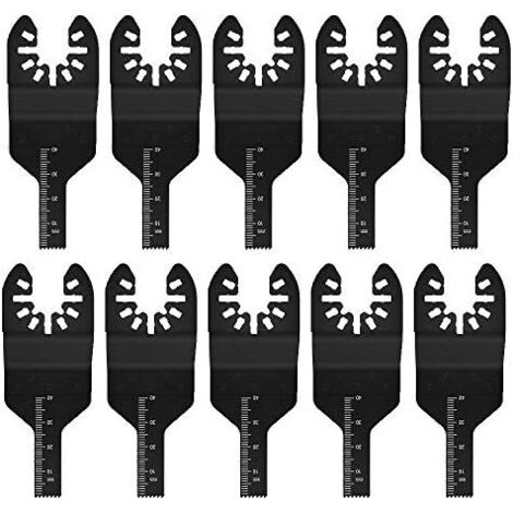Lames de scie oscillantes 10PCS - Kit lames à découper multifonctions multi-outils dégagement rapide pour bois métal(10 mm) 10 Mm
