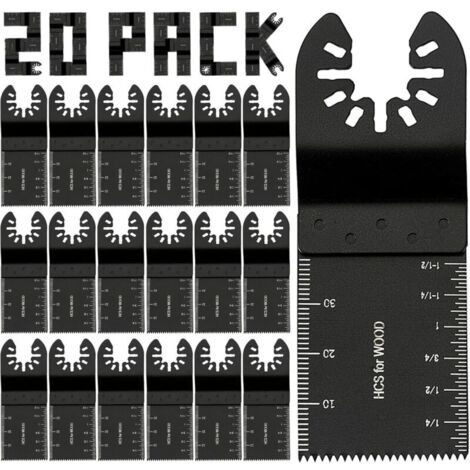 Lames de scie oscillantes, 20 pièces, universelles, à dégagement rapide, compatibles avec Fein, Dremel, Dewalt, Craftsman, Ridgid, Makita, Milwaukee, Rockwell, Ryobi, etc