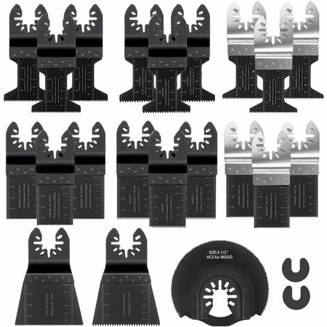 Lames de scie oscillantes 21 pièces, kit multi-outils oscillant universel multifonctionnel professionnel (noir)