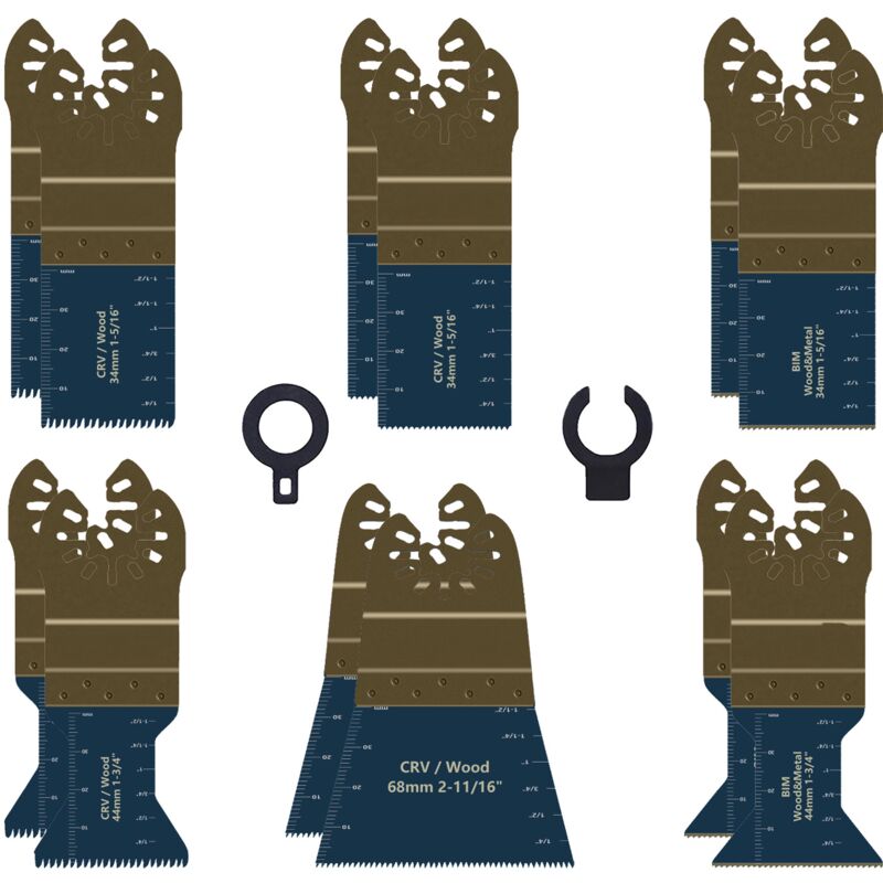 Lames de scie oscillantes de 14 pièces, lames multi-outils pour bois et métal, kits de lames multi-outils adaptées à Dewalt Milwaukee Makita Bosch
