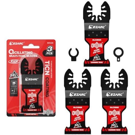 Lames de Scie Oscillantes en Carbure d'obsidienne, Multi-outils à Dégagement Rapide pour Métal dur, Clous, Boulons et vis, Lot 3 -