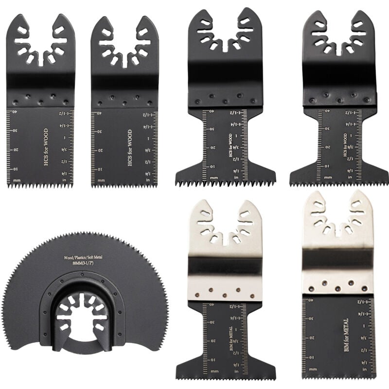 Mophorn - Lames de scie oscillantes 50 pièces, kit de lames multi-outils à dégagement rapide, lames hcs pour bois, plastique, métal, clous et