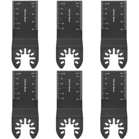 Lames de scie oscillantes multifonctions, lot de 6, 34 mm, universelles, pour bois et plastique