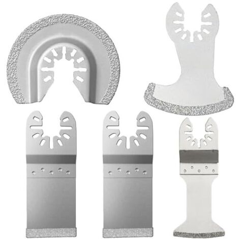 Lames de Scie Oscillantes Multitool, 5 Pièces Outil Multifonctions Accessoires Béton Décapeur joints carrelage Compatible avec DeWalt Makita -