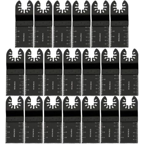 Lames de scie oscillantes pour métal/bois, kit d'accessoires pour lames de scie multi-outils 25 pièces 34 mm, accessoires pour outils en acier au carbone, pour Bosch Fein - Noir