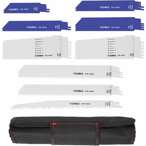 Lames de Scie Sabre 32-Piece pour Bois et Démolition de Métal Femor , avec Sac de Rangement en Nylon