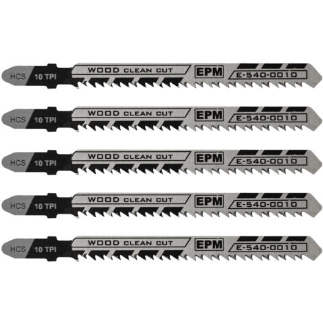 Lames de scie sauteuse 74 mm 10 dents par pouce pour bois T101BR, lot de 5 pièces - E-540-0010