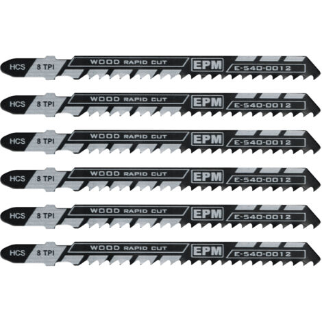 Lames de scie sauteuse 74 mm 8 dents par pouce pour bois T111C, lot de 5 pièces - E-540-0012