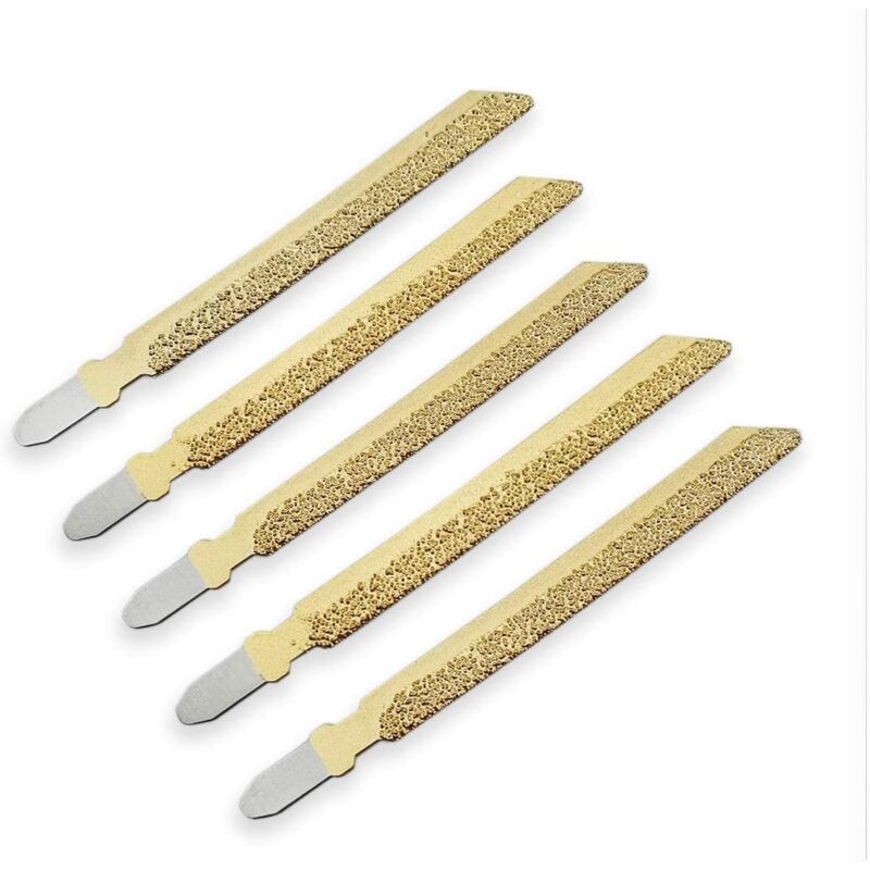 Memkey - Diamond Jigsaw Blades for Granite Marble Ceramic Brick Plastic 100mm High Quality Professional Vacuum Cutting Disc Set 5pcs Gold