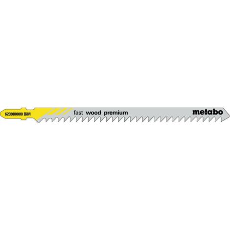 Lames de scie sauteuse pour bois dur premium Nutz-L.126mm dents 4mm BiM, entièrement coupées, 5 pièces