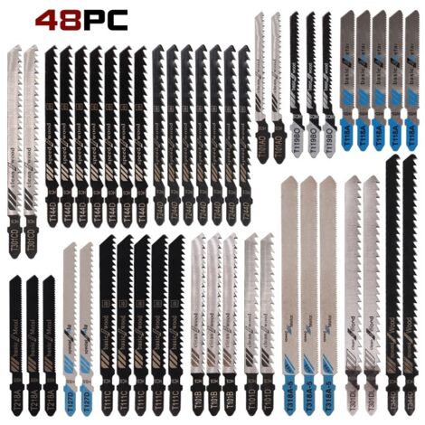 Lames De Scie Sauteuse - Tige En T - HCS HSS - Pour Bois Plastique Metal - 48 Pièces