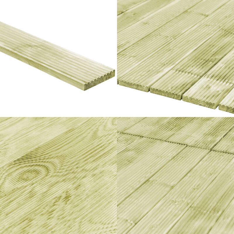 Lames de terrasse 8 pcs 1,16 m² 1 m Bois de pin imprégné - Planches De Terrasse - Bois Traité - Terrasse Extérieure - Decking - Aménagement Extérieur
