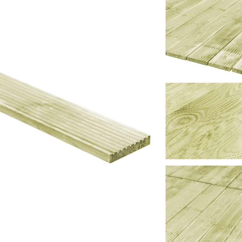 Lames de terrasse 8 pcs 1,16 m² 1 m Bois de pin imprégné - Planches De Terrasse - Bois Traité - Terrasse Extérieure - Decking - Aménagement Extérieur