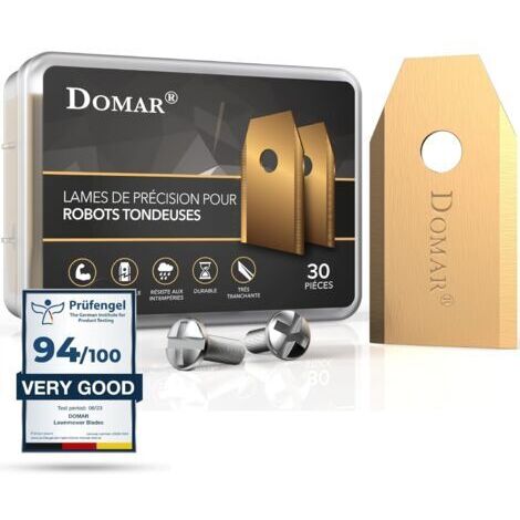 Lames de tondeuses-Robots Longue durée, vis incluses I Lames améliorées compatibles avec Les Robot Tondeuse Husqvarna Automower, Gardena, Yard Force 30 Lames de Rechange