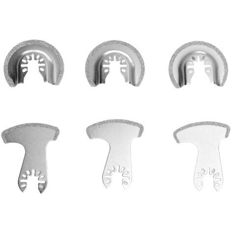 Lames diamantées pour différentes lames oscillantes standard, 6 pièces, résistantes pour meuler et modeler la pierre