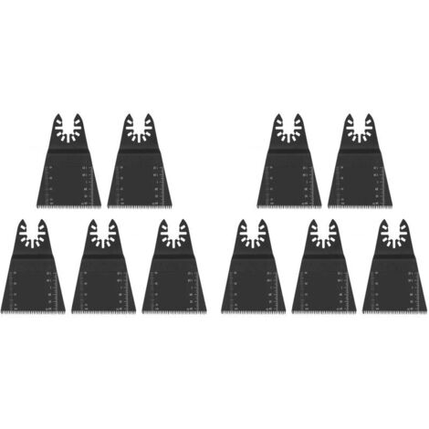 Lames d'outils oscillants, 10 x 65mm lames de scies oscillantes multi-outils Kit de lames de scies universelles à dégagement rapide Métal Bois Plastique Oscillant