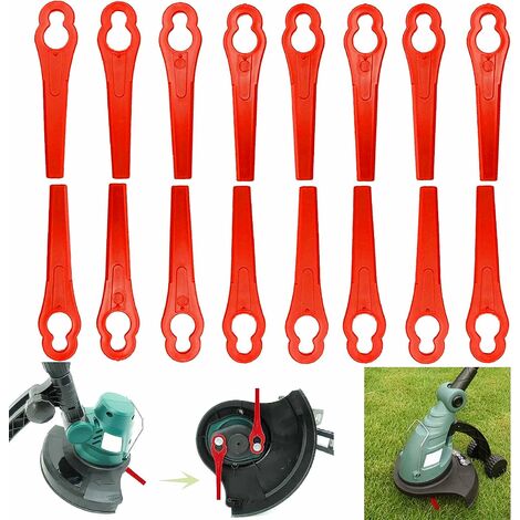 Lames en Plastique de Rechange, Lame Coupe Bordure Tondeuse à Gazon en Plastique Lames pour Jardin et Pelouse Coupe Bordures (Rouge)Macaron