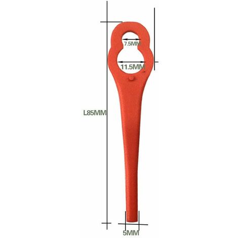 Lames en Plastique de Rechange pour Coupe Bordure Florabest LIDL, Lames de Coupe en Plastique de Remplacement pour Florabest FRTA 20 A1, 18B2, 18B3, Gros Trou 10mm Petit Trou 5mm