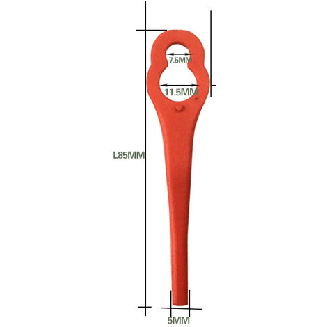 Lames en Plastique de Rechange pour Coupe Bordure Florabest LIDL, Lames de Coupe en Plastique de Remplacement pour Florabest FRTA 20 A1, 18B2, 18B3, Gros Trou 10mm Petit Trou 5mm