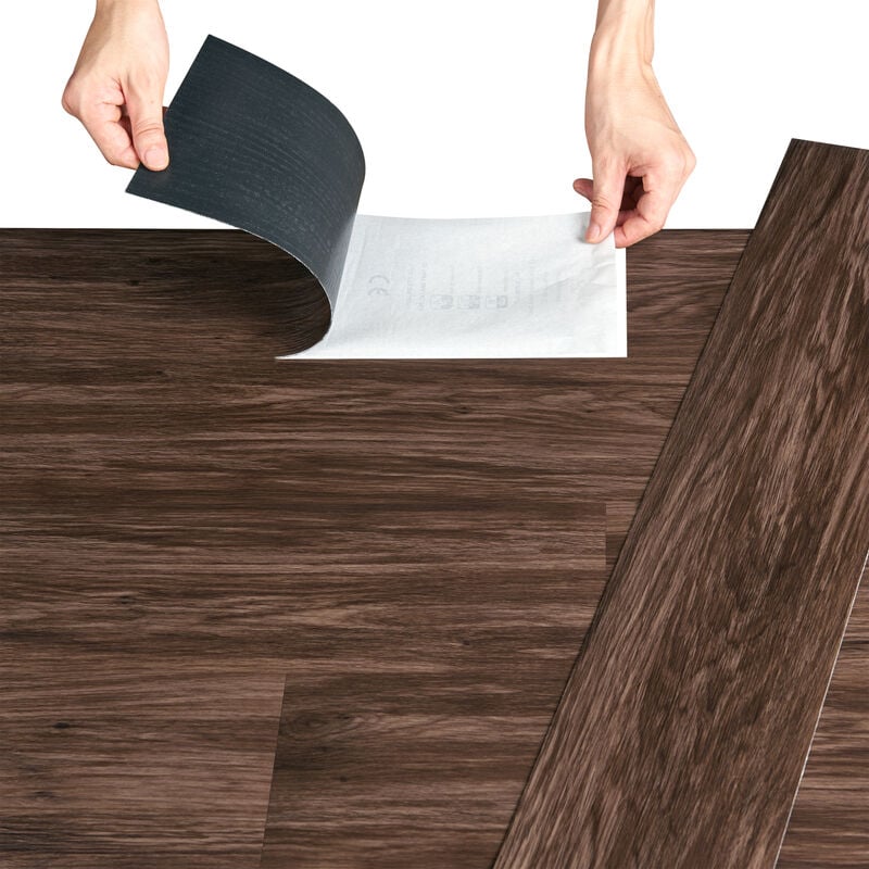 Lames Laminées pvc Vinyle 7 Pièces 0,975 m² Smoked Oak Chêne Fumé [ Neu.holz