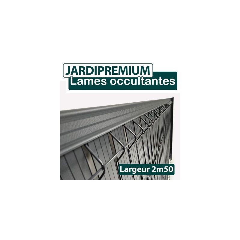 Cloture&jardin - Lames Occultation Aluminium Gris Anthracite - 2.5M - jardipremium - 1,73 mètre - Gris Anthracite (ral 7016)