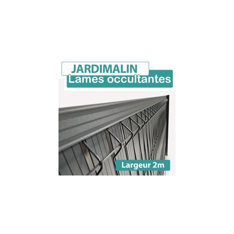 Lames Occultation Aluminium Gris Anthracite - 2M - JARDIMALIN - 1,23 mètre - Gris Anthracite (RAL 7016)
