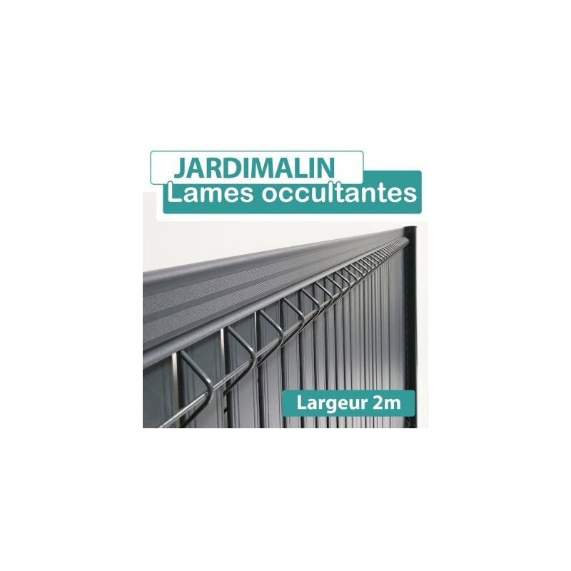 Cloture&jardin - Lames Occultation Aluminium Gris Anthracite - 2M - jardimalin - 1,03 mètre - Gris Anthracite (ral 7016)