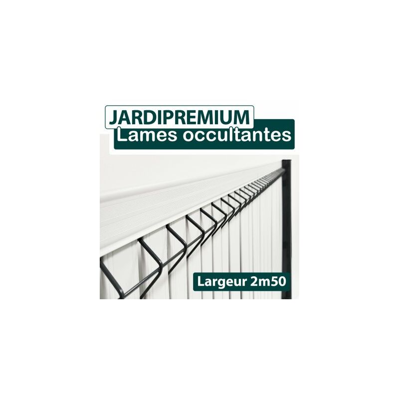 Cloture&jardin - Lames Occultation Aluminium Gris Clair - 2.5M - jardipremium - 1,03 mètre - Gris Clair (ral 7035)