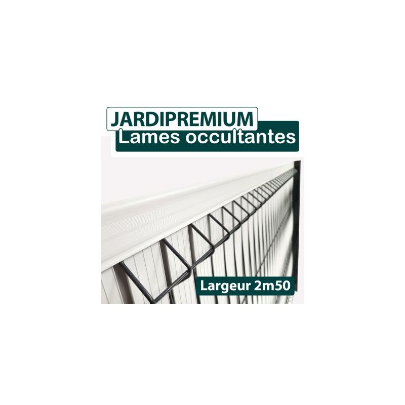 Cloture&jardin - Lames Occultation Aluminium Gris Clair - 2.5M - jardipremium - 1,23 mètre - Gris Clair (ral 7035)
