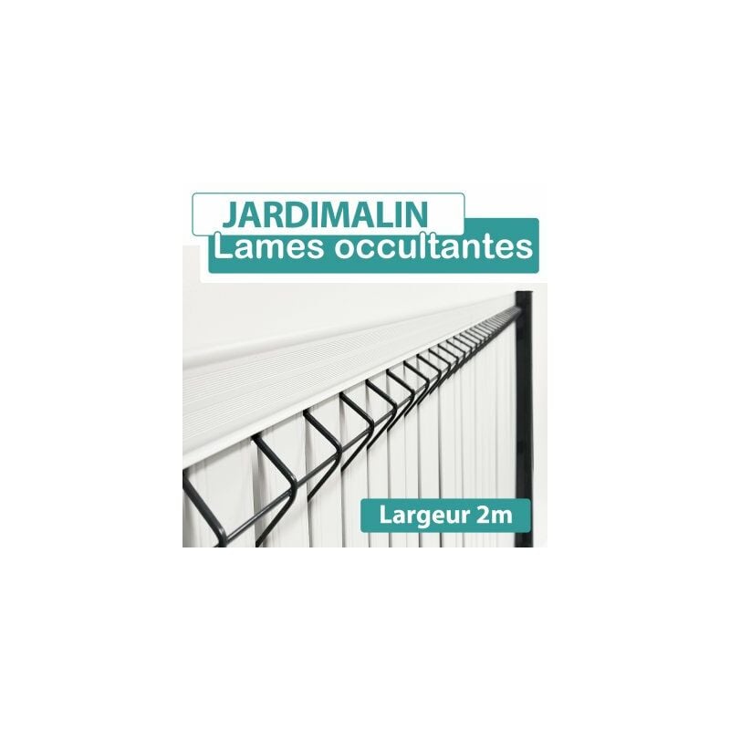 Cloture&jardin - Lames Occultation Aluminium Gris Clair - 2M - jardimalin - 1,23 mètre - Gris Clair (ral 7035)