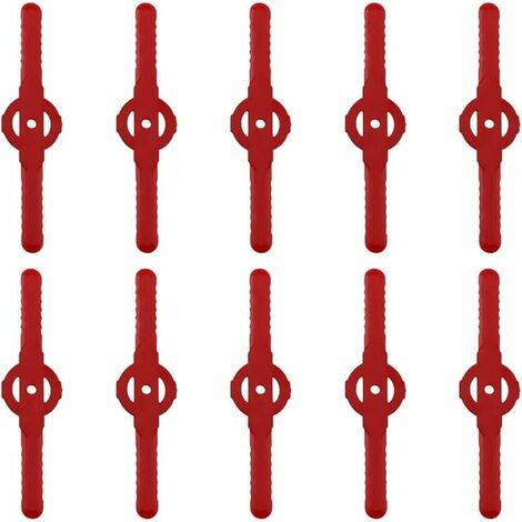Lames Plastiques de Remplacement pour Coupe-Bordure, Lot de 10 Lames en Plastique Rouge pour Outils de Coupe-Herbe Sans Fil