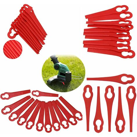 Lames pour Coupe Bordure Florabest de LIDL, Lot de 100, Lames de Coupe en Plastique de Remplacement pour FRT18A FRT18A1 Art, 46155 FRT20A1, Gros Trou 12mm Petit Trou 7mm