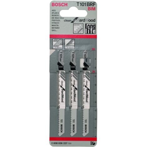 Lames pour scie sauteuse Bosch T 101 BRF 3 unités