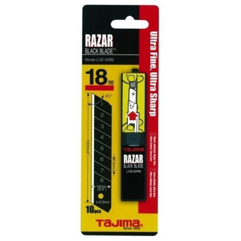 Lames razar 25 mm pour cutter pack de 10 pièces - TAJIMA
